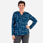 Sugar Crisp Granded Collar Blouse (Size 14-16) - Navy