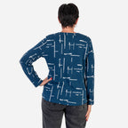 Sugar Crisp Granded Collar Blouse (Size 14-16) - Navy