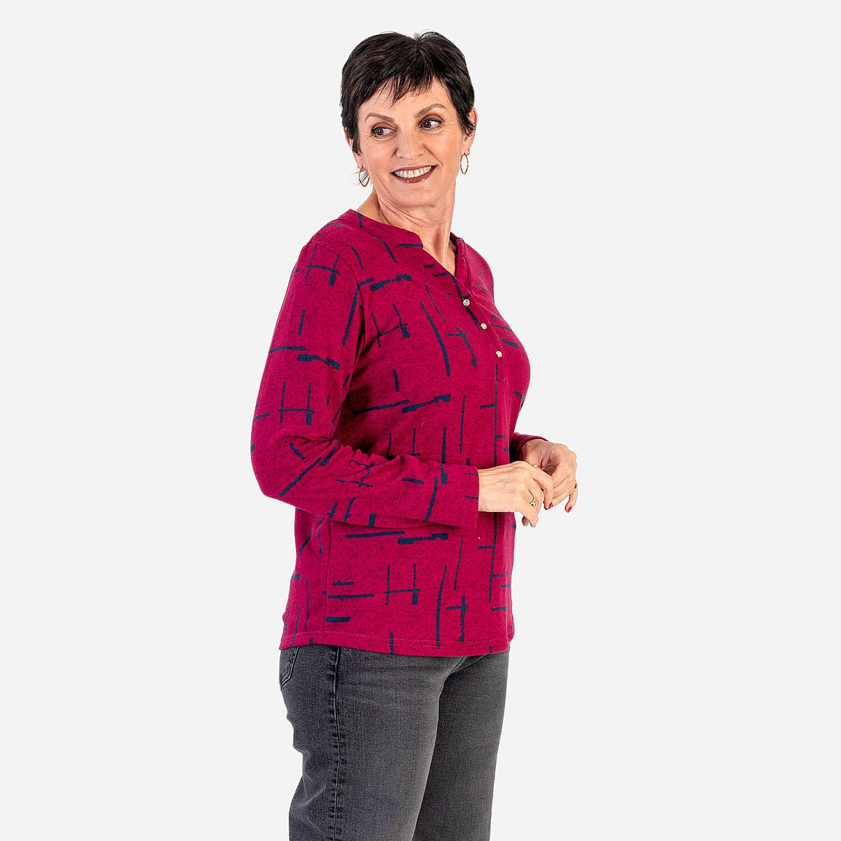 Sugar Crisp Granded Collar Blouse (Size L) - Wine 8289097 1