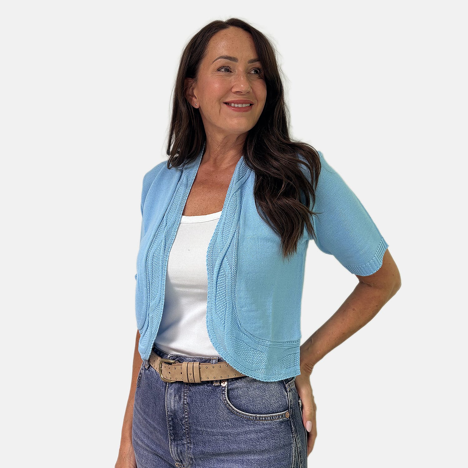 Sugar Crisp Acrylic Cardigan (Size - Large) - Sky Blue 8415813 0