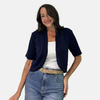 Sugar Crisp Acrylic Cardigan (Size - Small) - Navy