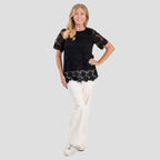 Sugar Crisp Lace Top (Size XL) - Black