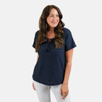 Polyester Top (Size 1x1 cm) - Navy