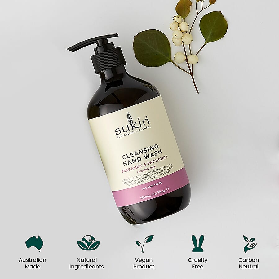 Sukin: Cleansing Hand Wash Bergamot &amp; Patchouli - 500ml 7072652 3