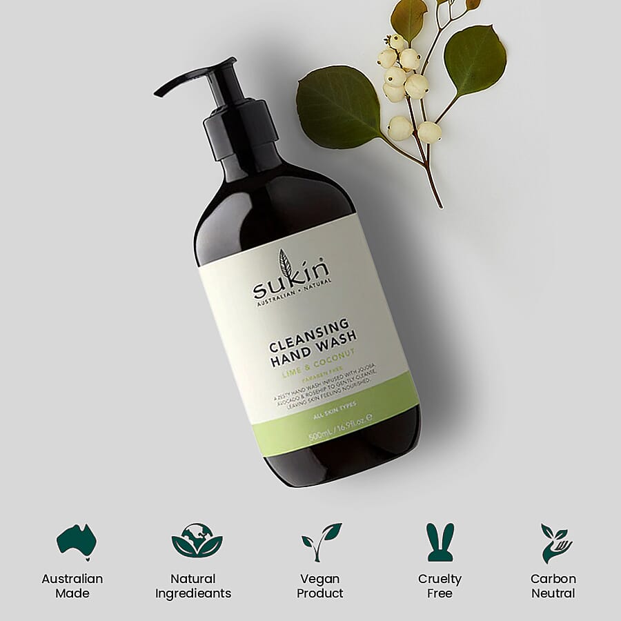 Sukin: Cleansing Hand Wash Lime &amp; Coconut Handwash - 500ml 7072651 3