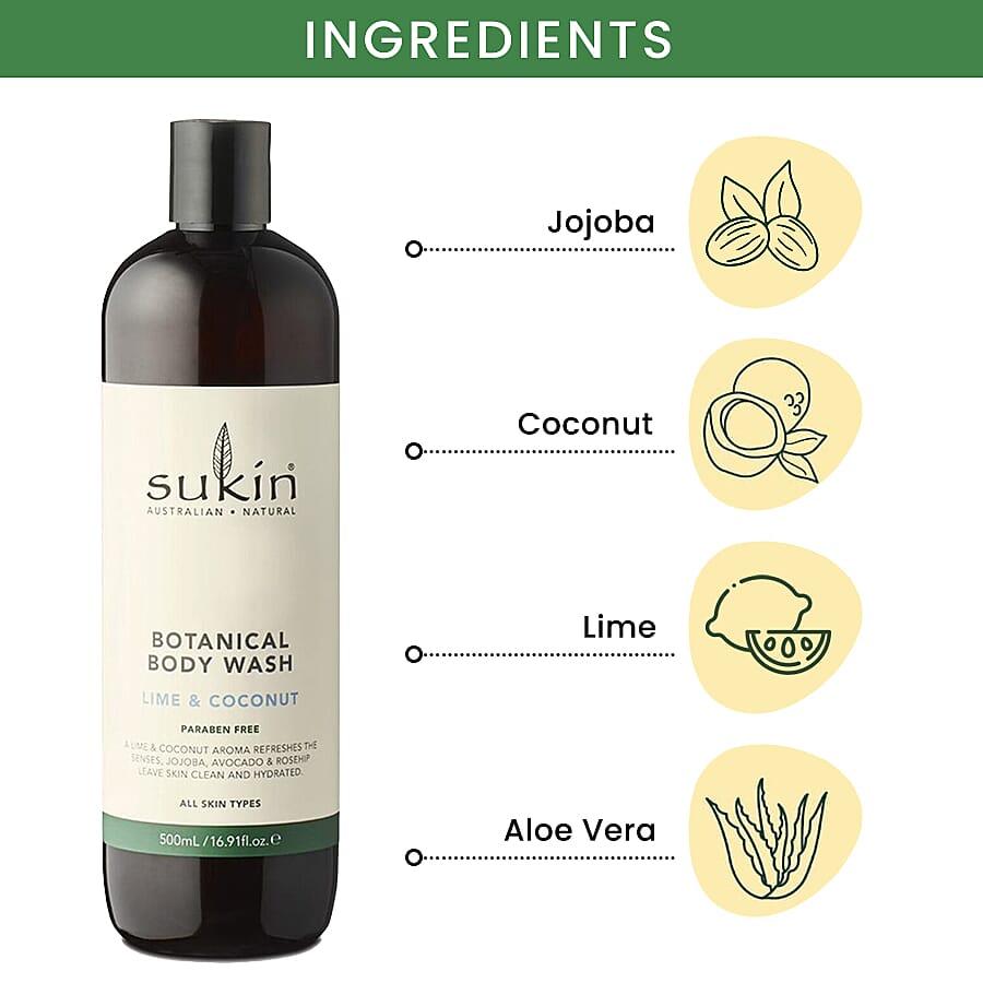 Sukin- Lime and Coconut Body Wash - 500ml 7072595 2