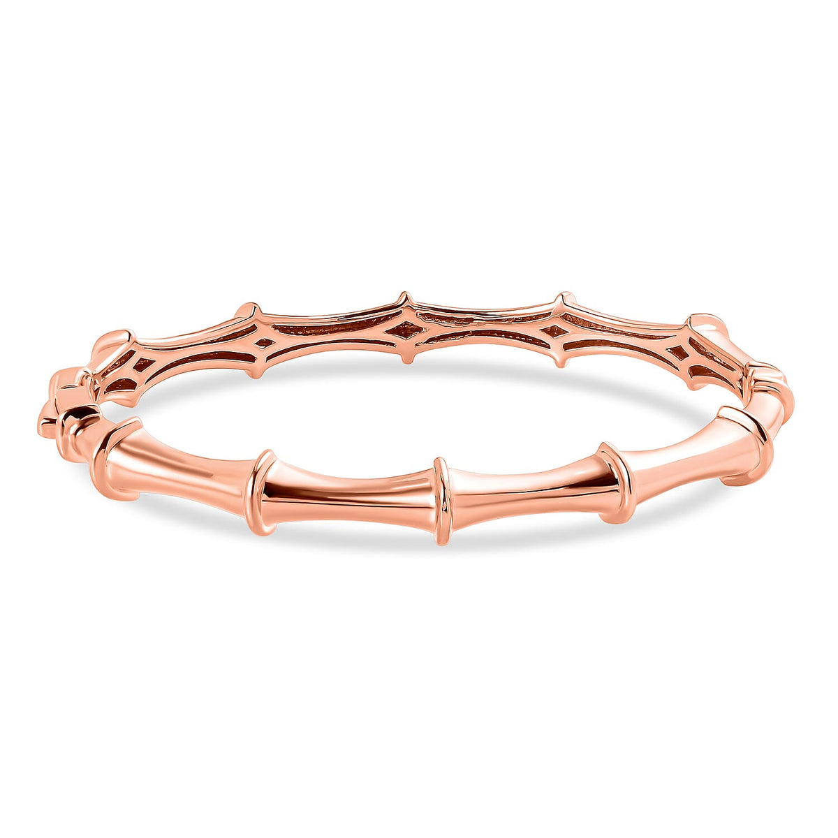 Sunday's Child Bamboo Inspired Bangle in Rose Gold Plated Sterling Silver Size 7.5 Silver Wt. 19.00 Gms 7540644 2