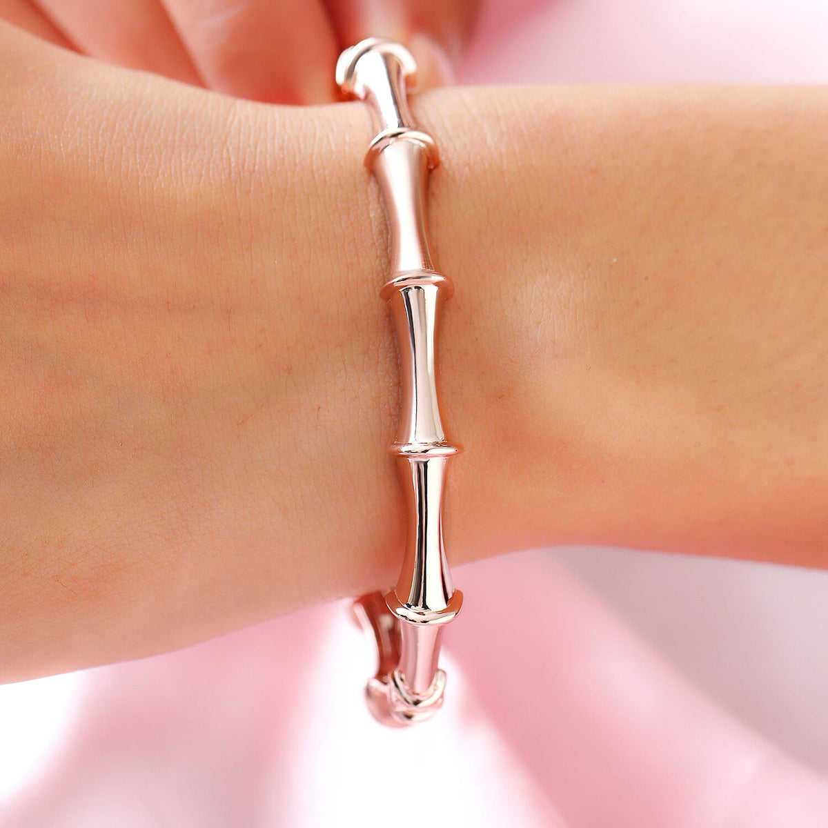 Sunday's Child Bamboo Inspired Bangle in Rose Gold Plated Sterling Silver Size 7.5 Silver Wt. 19.00 Gms 7540644 3