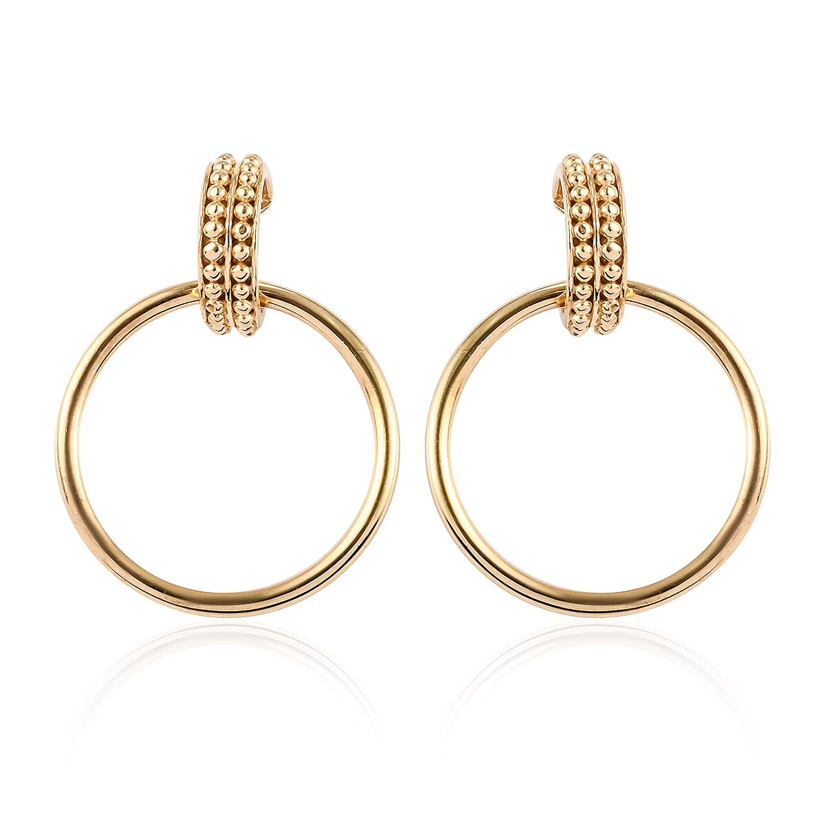 Sunday's Child Circle Earrings in Yellow Gold Plated Sterling Silver, Silver Wt. 10.63 gms 7530049 0