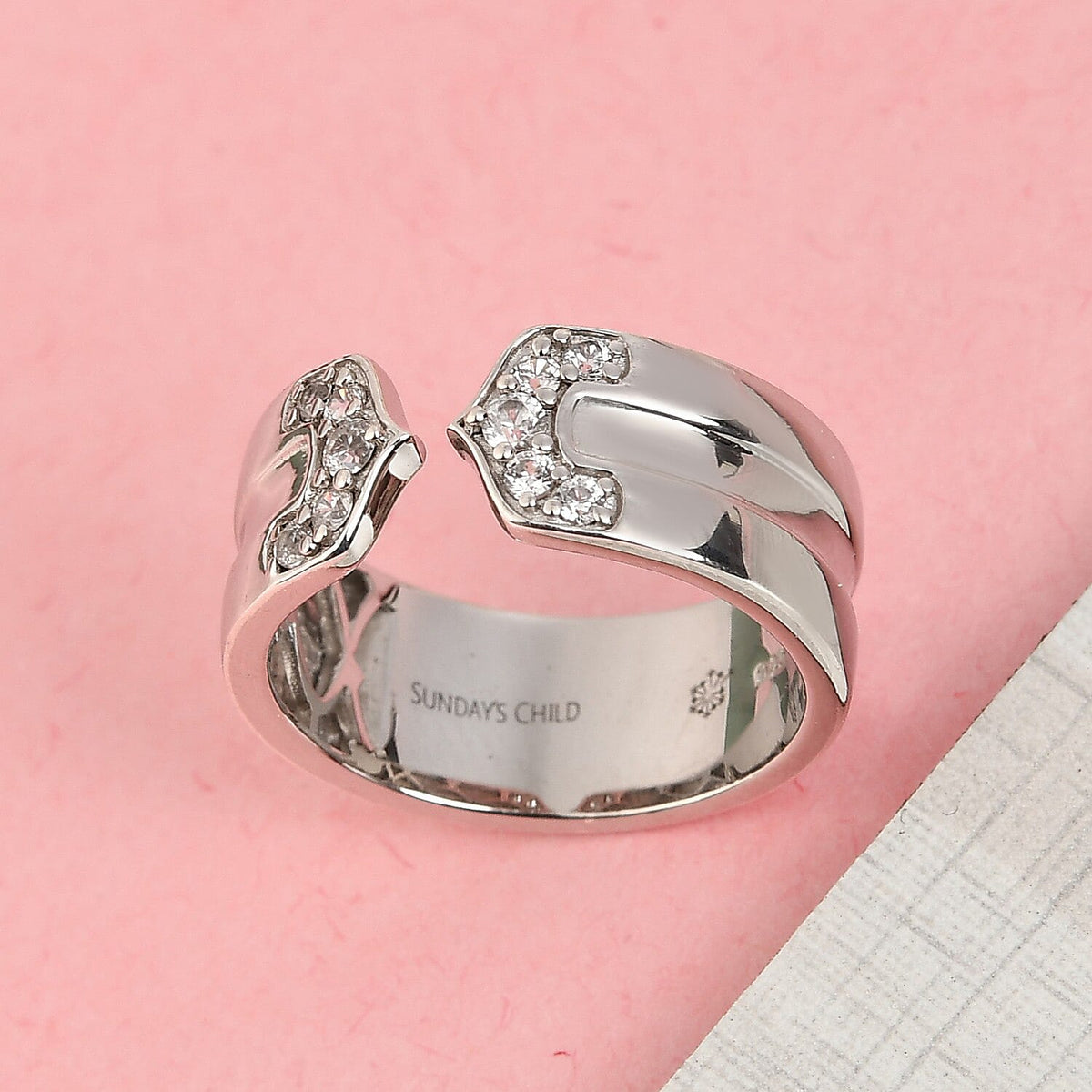 Sunday's Child Natural Cambodian Zircon Ring in Platinum Plated Sterling Silver, Silver Wt. 4.50 gms 6849374 0