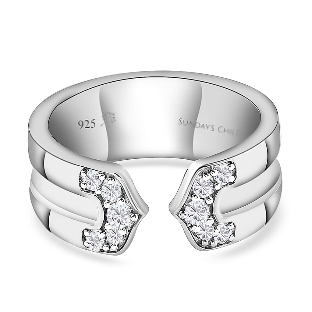 Sundays Child Natural Cambodian Zircon Ring in Yellow Gold Overlay Sterling Silver