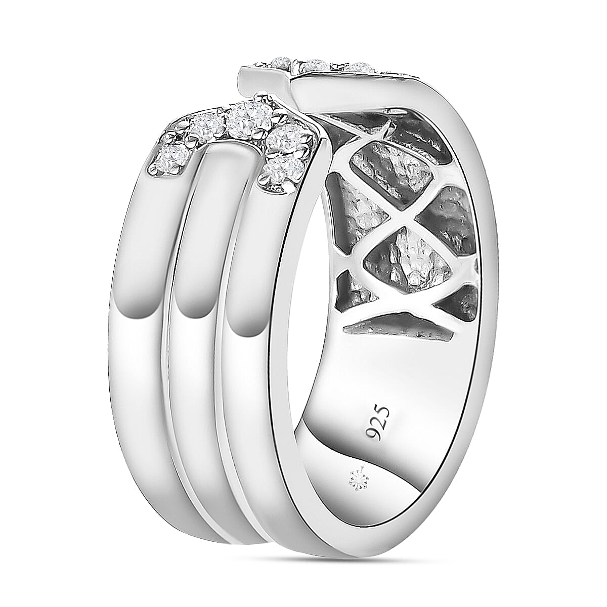 Sunday's Child Natural Cambodian Zircon Ring in Platinum Plated Sterling Silver, Silver Wt. 4.50 gms 6849374 4