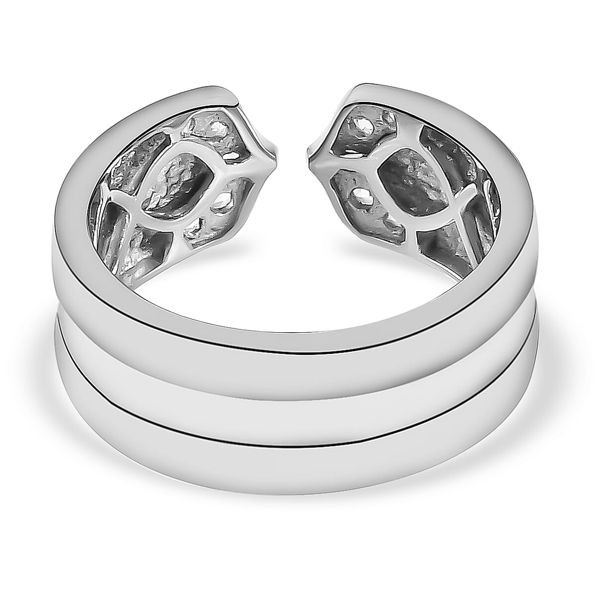 Sunday's Child Natural Cambodian Zircon Ring in Platinum Plated Sterling Silver, Silver Wt. 4.50 gms 6849374 5