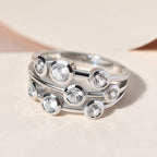 Sunday Child Natural Cambodian Zircon Ring in Silver Tone