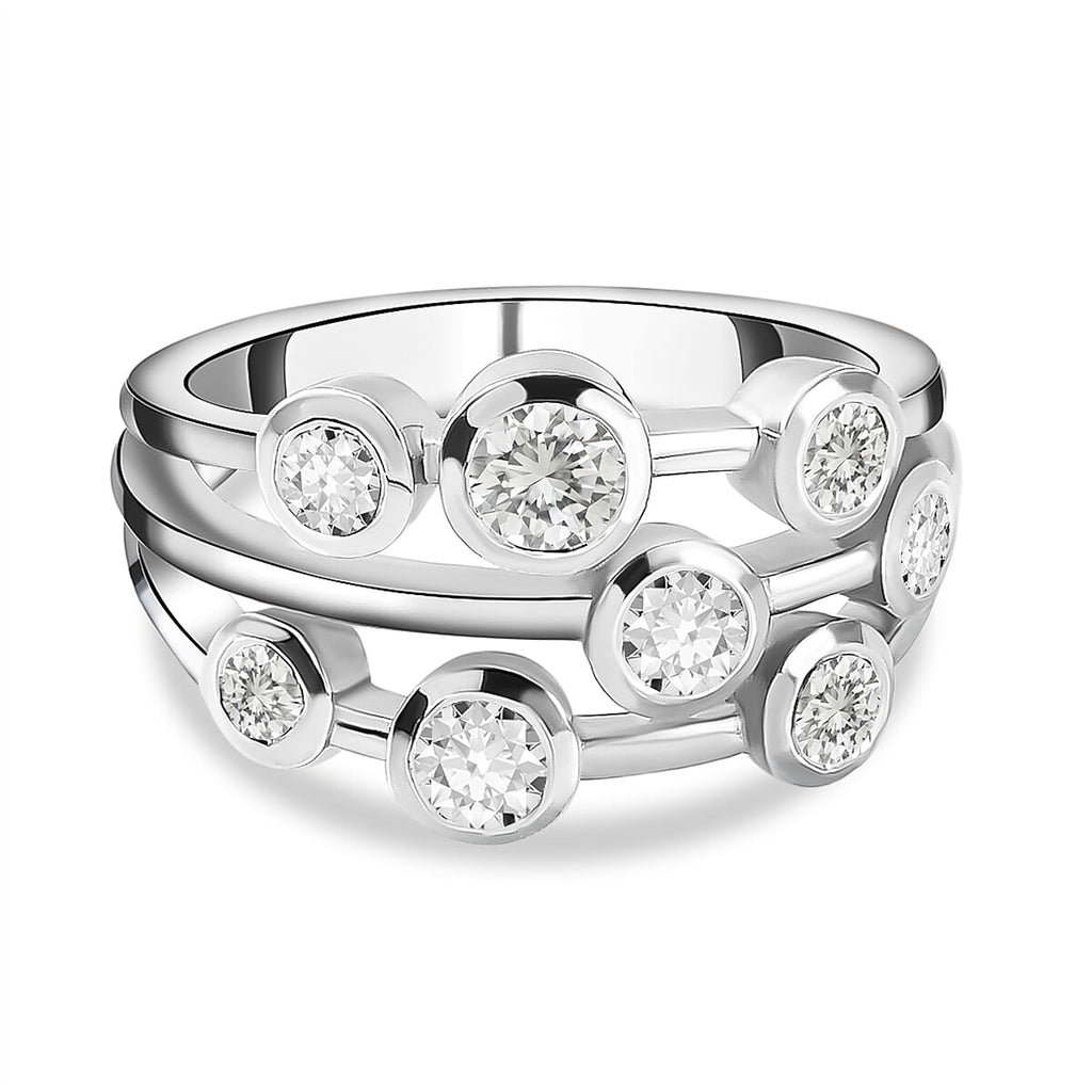 Sunday Child Natural Cambodian Zircon Ring in Silver Tone