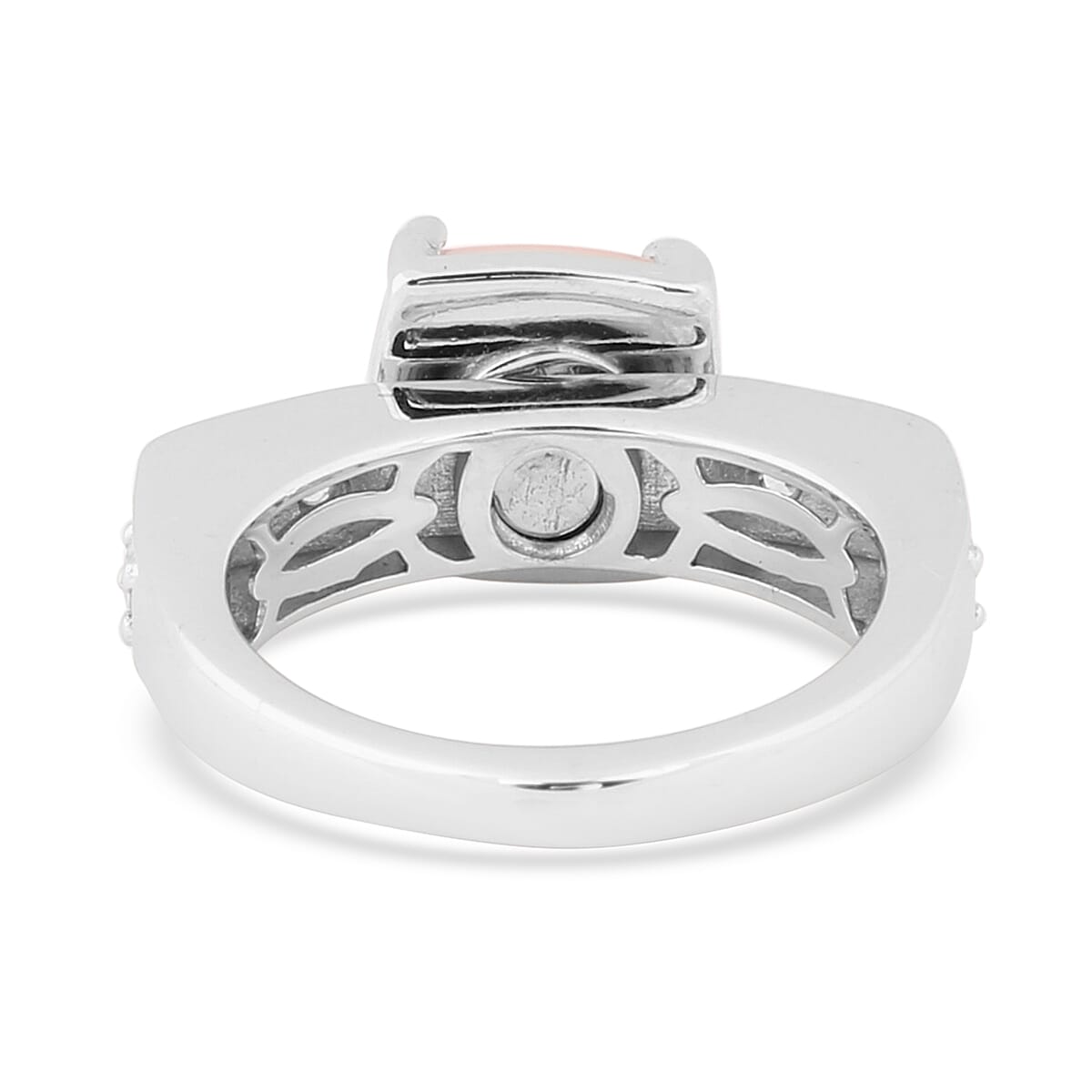 Sunday's Child Ruby and Rose Quartz Cambodian Zircon Ring in Platinum Plated Sterling Silver 9.00 Ct Silver Wt. 7.05 gms 3702993 4