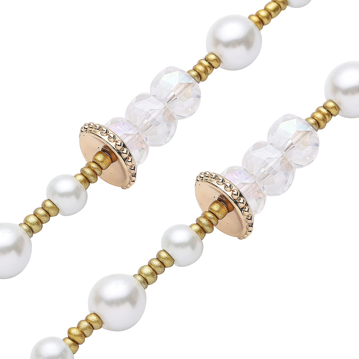 Sunday's Child White Shell Pearl with Multi-coloured Gemstone Necklace 8.70 Ct. Size 30 Silver Wt. 5.00 gms 7332176 2