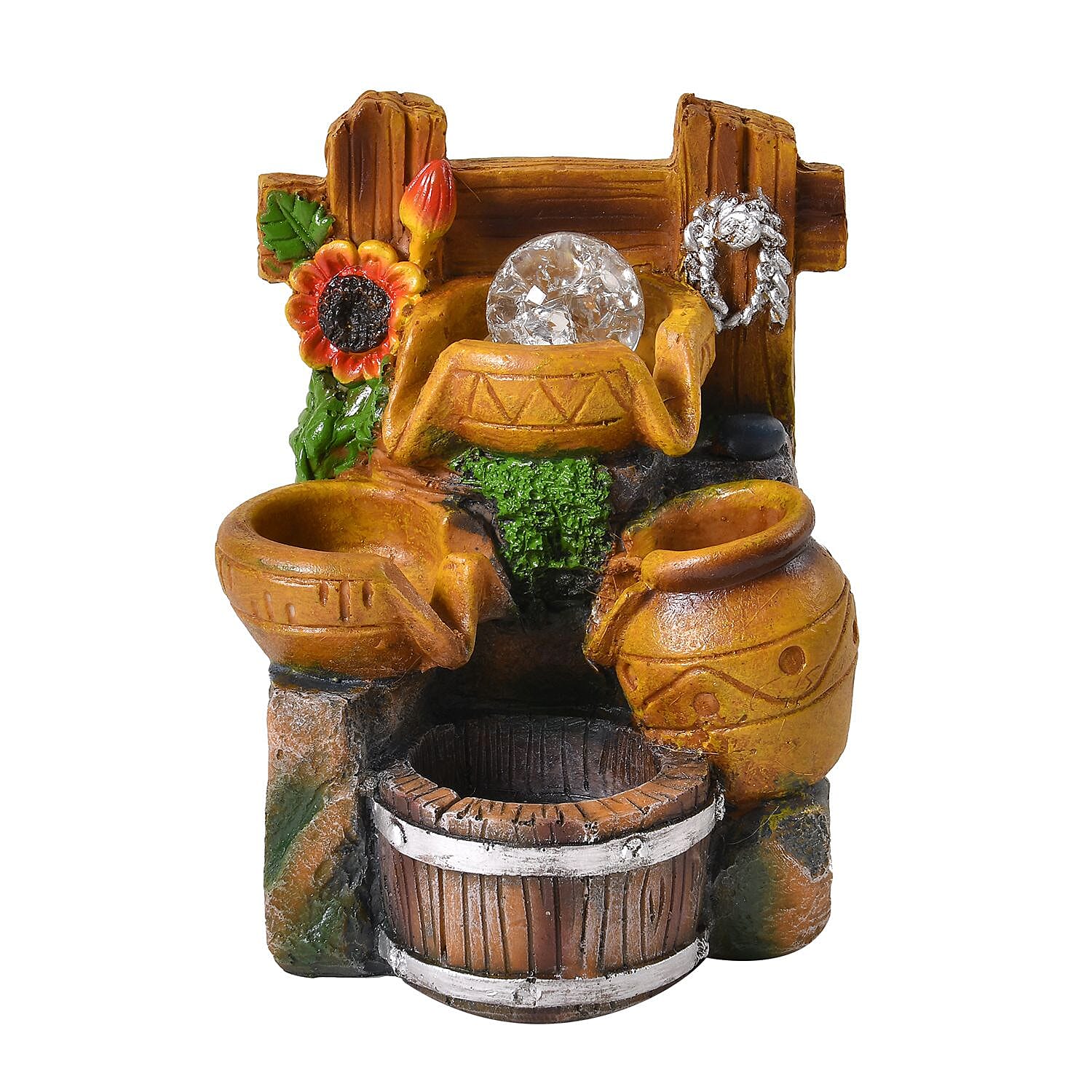 Sunflower Pattern Fountain (Size 20x16x15 cm) - Multi 7566727 1