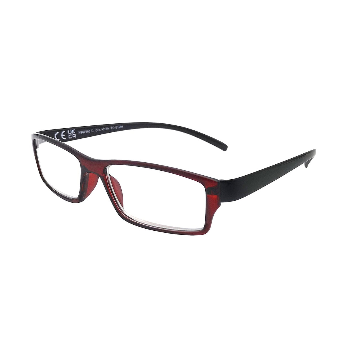 SWISS MADE Blue Light Reading Glass with UV 400 Protection- Red Black (Power_3) V32526361 0