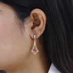 Sunset Quartz & Natural Zircon Dangle Earrings in 18K Vermeil YG Plated Sterling Silver 2.75 Ct