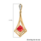 Sunset Quartz & Natural Zircon Dangle Earrings in 18K Vermeil YG Plated Sterling Silver 2.75 Ct