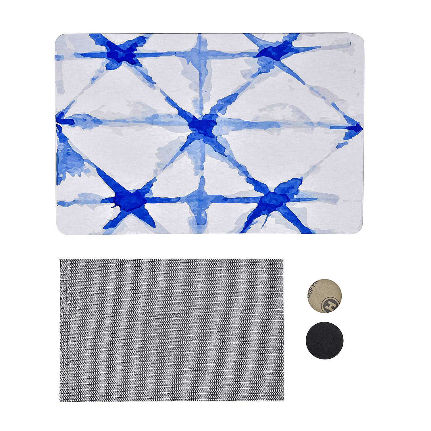 Super Absorbent Geometric Pattern Diatomaceous Earth Bath Mat - Blue 7133649 0