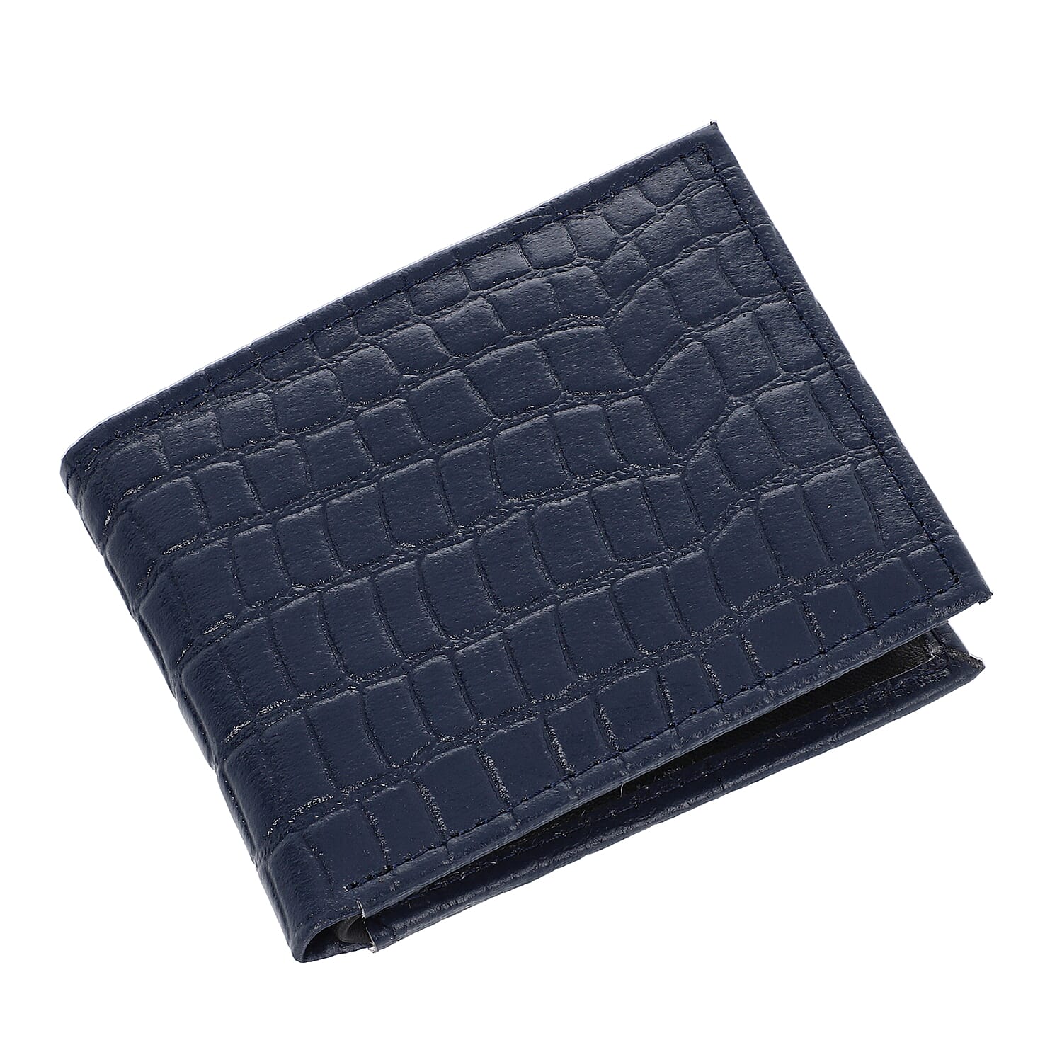 Super Find - 100% Genuine Leather Croc Embossed Mens Wallet - Navy 8920183 0