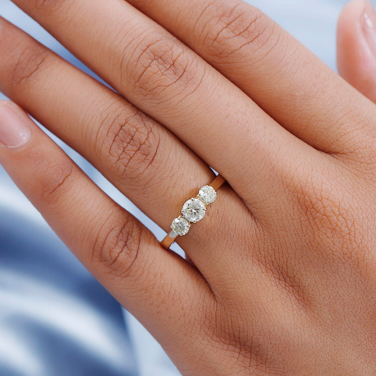 14K Yellow Gold SGL Certified (I1) Natural Yellow Diamond 3 Stone Ring 1.00 Ct 7384077 5