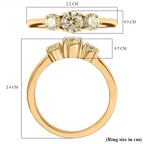 14K Yellow Gold SGL Certified (I1) Natural Yellow Diamond 3 Stone Ring 1.00 Ct