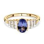 9K Yellow Gold Tanzanite and Diamond Ring 1.00 Ct.