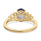 9K Yellow Gold Tanzanite and Diamond Ring 1.00 Ct.