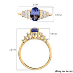 9K Yellow Gold Tanzanite and Diamond Ring 1.00 Ct.