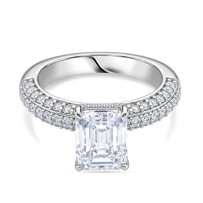 D'Joy Moissanite (VS-E-F) Forever Ring in Rhodium Overlay Sterling Silver 3.77 Ct. 8516561 1