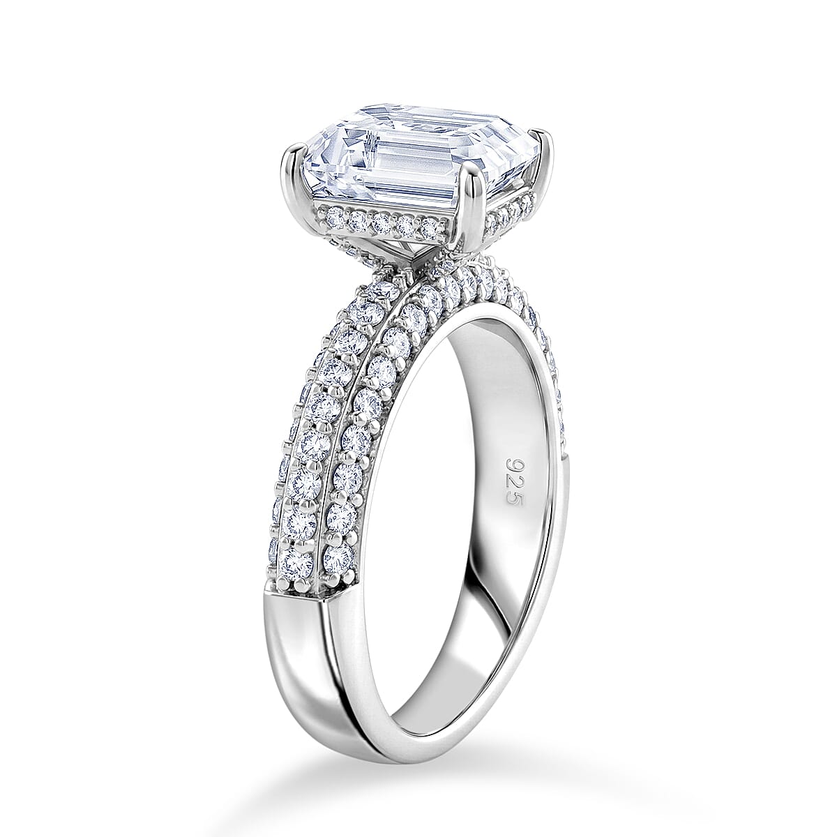 D'Joy Moissanite (VS/E-F) Forever Ring in Rhodium Overlay Sterling Silver 3.77 Ct. 8516561 4