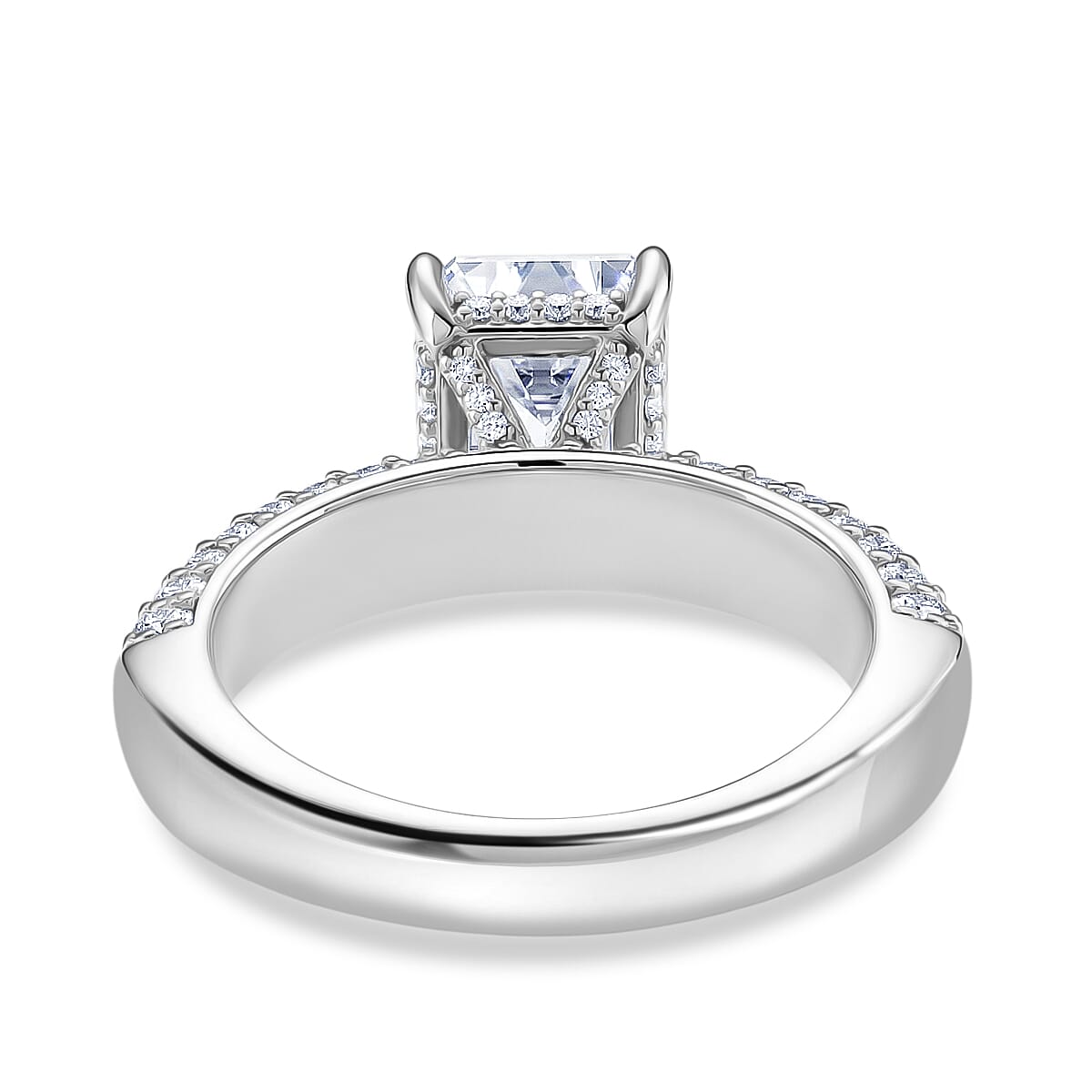 D'Joy Moissanite (VS/E-F) Forever Ring in Rhodium Overlay Sterling Silver 3.77 Ct. 8516561 5