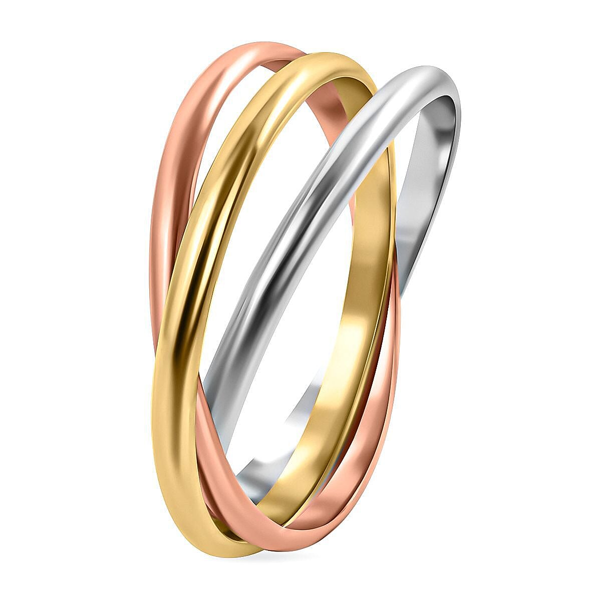 Vicenza Closeout - Designer Inspired 9K Yellow, White and Rose Gold Ring 7319320 4