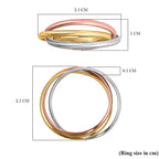 Italian Made Closeout Deal - Designer Inspired 9K Yellow, White and Rose Gold Ring