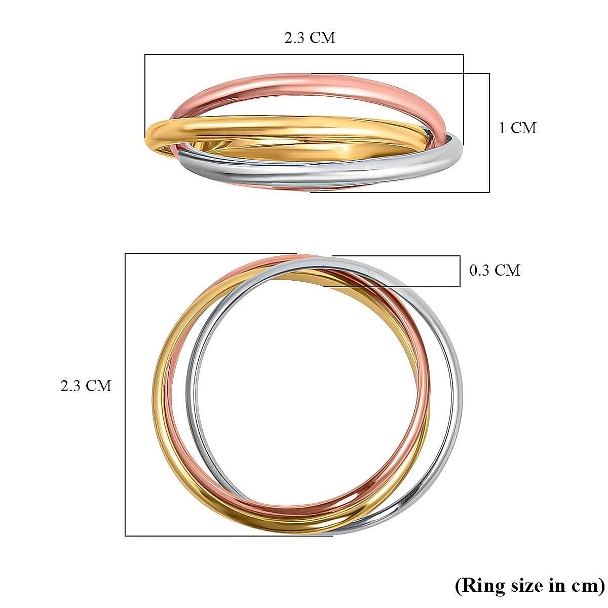 Vicenza Closeout - Designer Inspired 9K Yellow, White and Rose Gold Ring 7319320 5