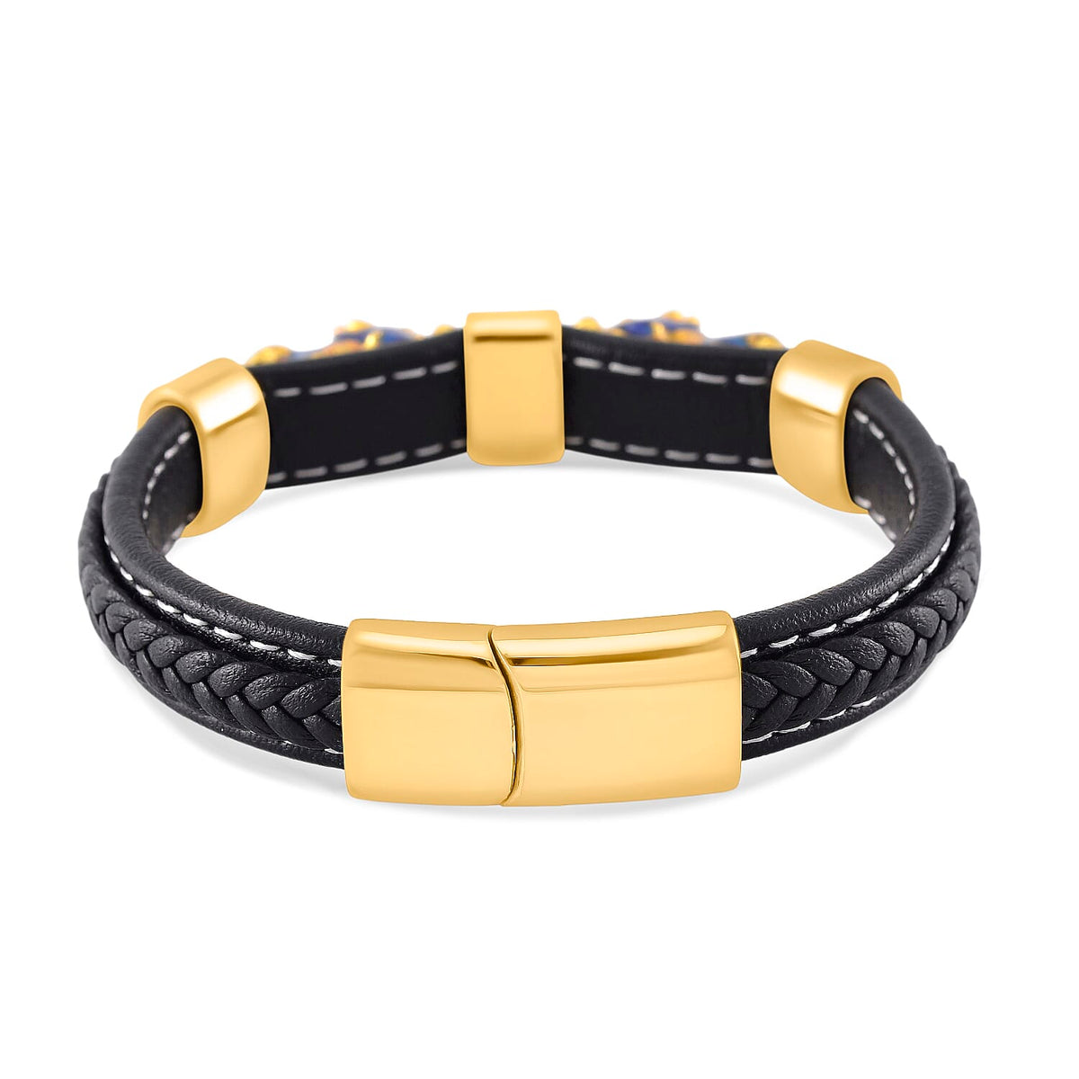 Super Find - Genuine Leather with Alloy-Std Yellow Pixiu Enameled Bracelet (Size - 8) 8146434 5