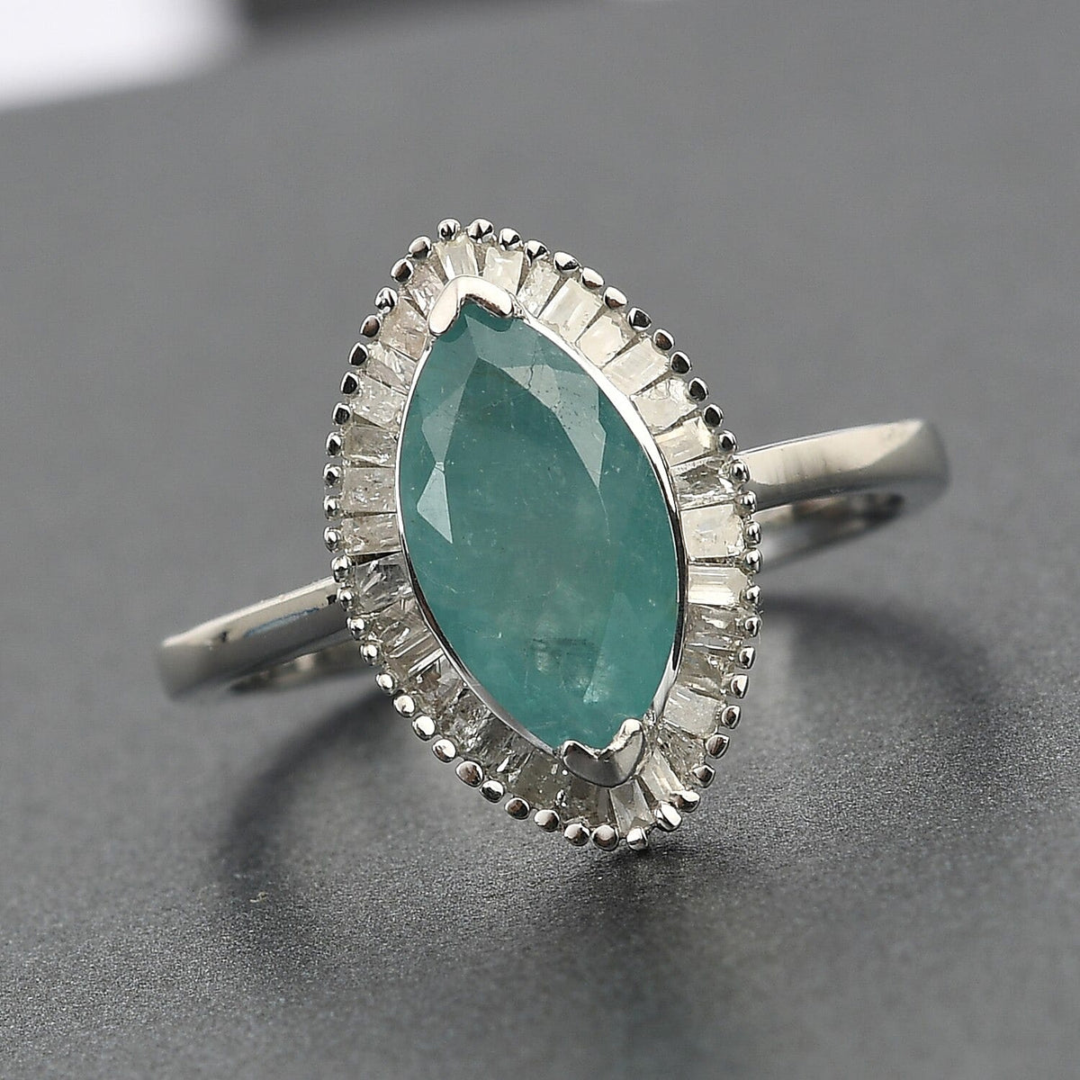 Super Find - Grandidierite and Diamond Ring in Platinum Plated Sterling Silver 2.00 Ct. 3778574 1