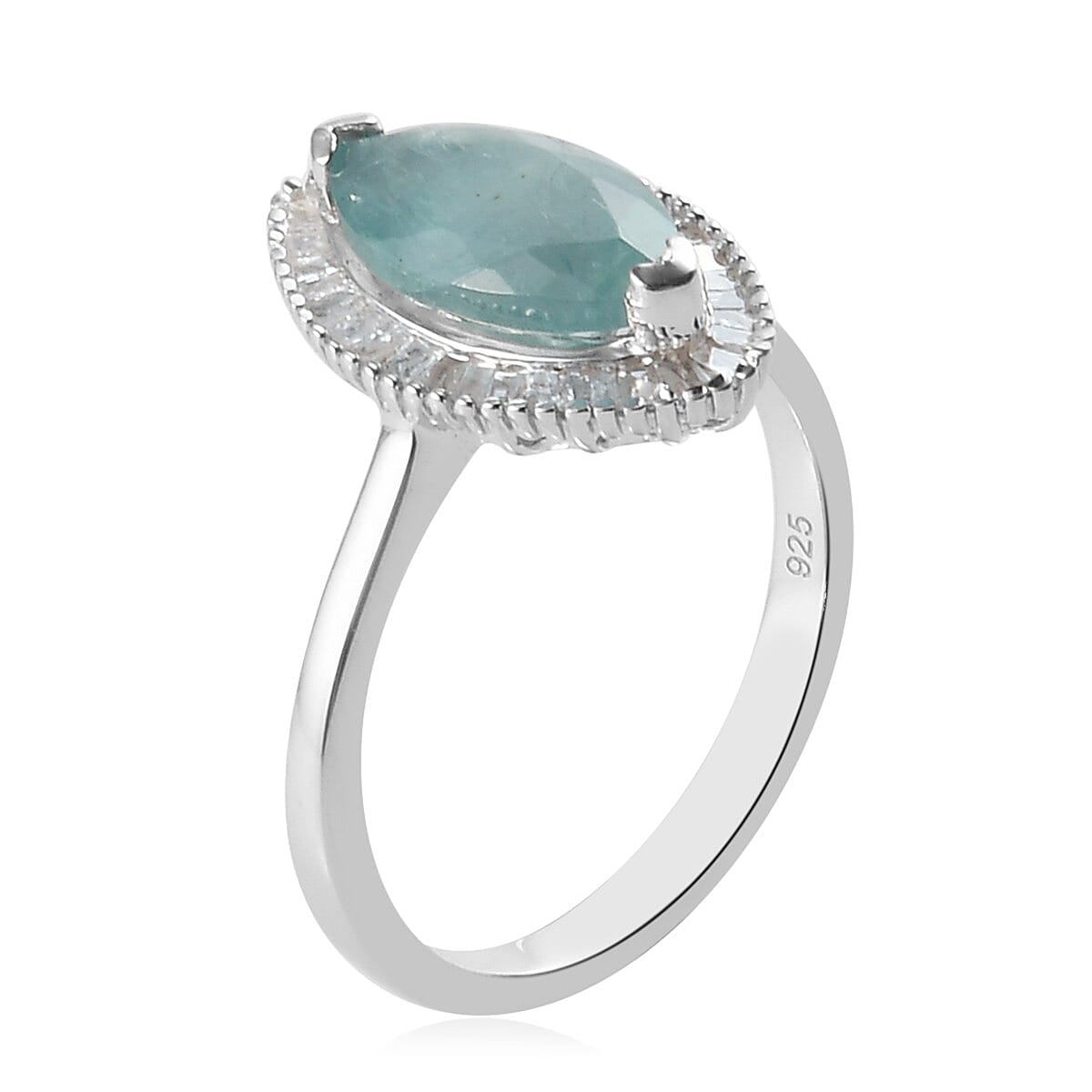 Super Find - Grandidierite and Diamond Ring in Platinum Plated Sterling Silver 2.00 Ct. 3778574 3