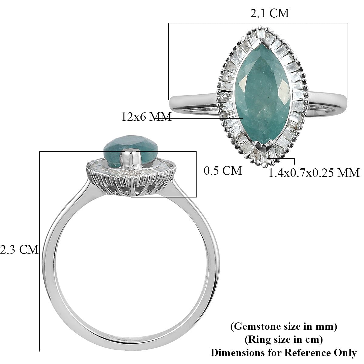 Super Find - Grandidierite and Diamond Ring in Platinum Plated Sterling Silver 2.00 Ct. 3778574 5