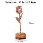 Handcrafted Rose Gold Overlay Eternal Real Rose in Gift Box (15 Cm)