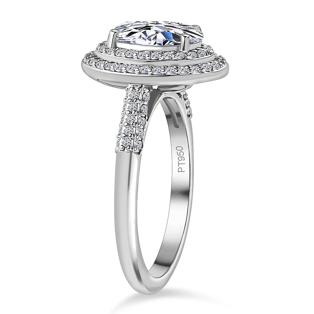 Super Find - Luxuriant Diamond 950 Platinum IGI Certified (VS-EF) Lab Grown Diamond Ring 2.09 Ct, Platinum Wt. 6.52 Gms.