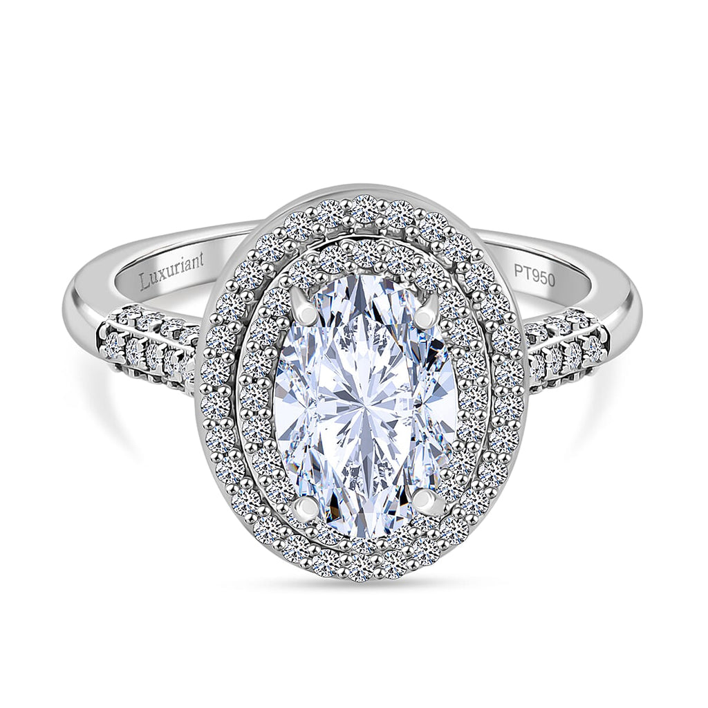 LUXURIANT 950 Platinum IGI Certified (VS-EF) Lab Grown Diamond Ring 2 Ct