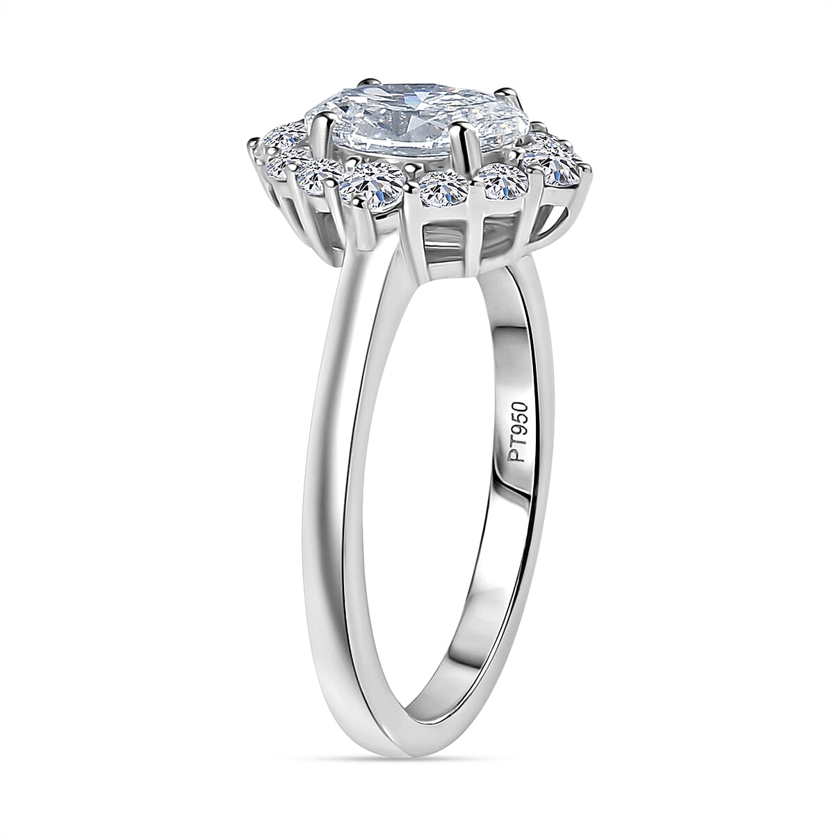 LUXURIANT 1.50 Ct. Lab Grown Diamond Halo Ring in 950 Platinum IGI Certified (VS-EF) 8099484 4