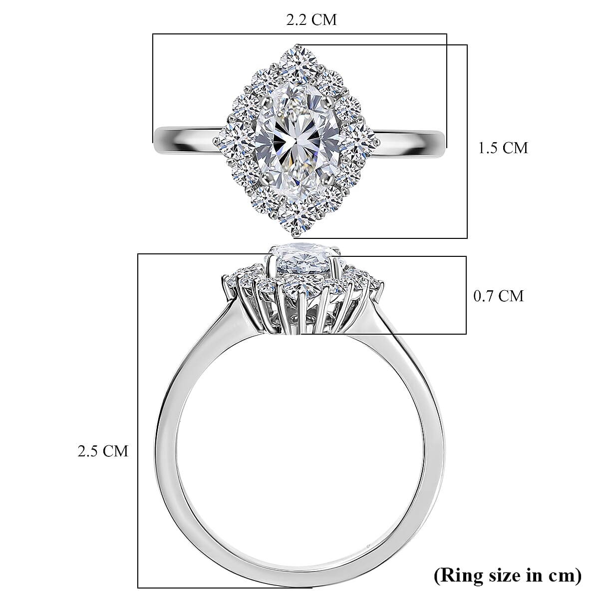 LUXURIANT 1.50 Ct. Lab Grown Diamond Halo Ring in 950 Platinum IGI Certified (VS-EF) 8099484 6