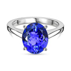 RHAPSODY 950 Platinum AAAA Tanzanite Solitaire Ring 4.13 Ct