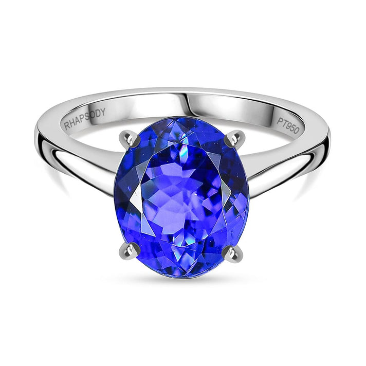RHAPSODY 950 Platinum AAAA Tanzanite Solitaire Ring 4.13 Ct 7963741 1