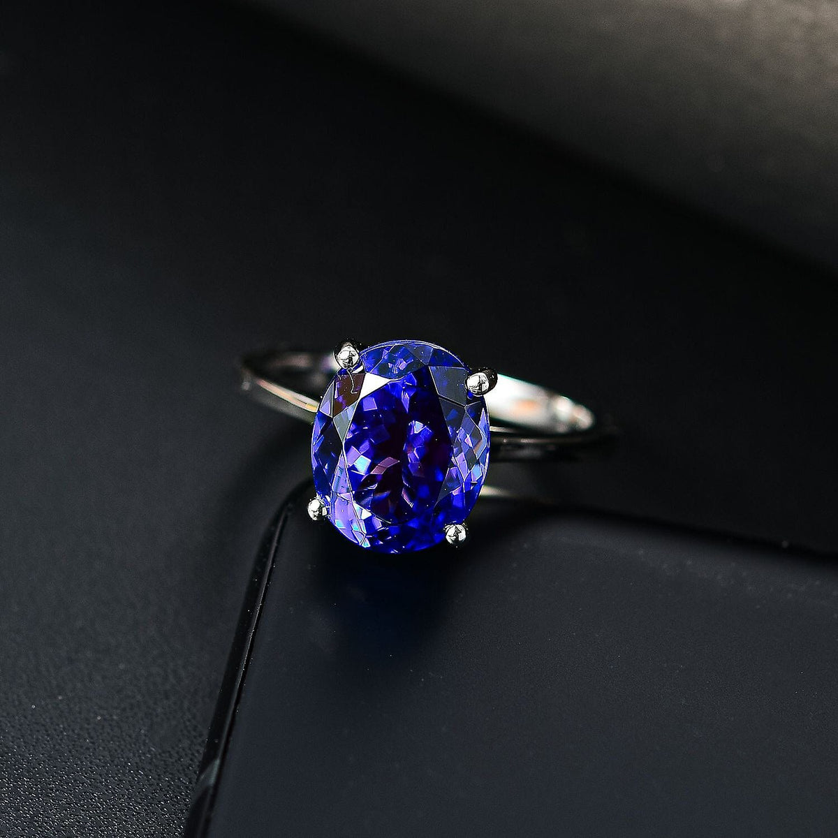 RHAPSODY 950 Platinum AAAA Tanzanite Solitaire Ring 4.13 Ct 7963741 1